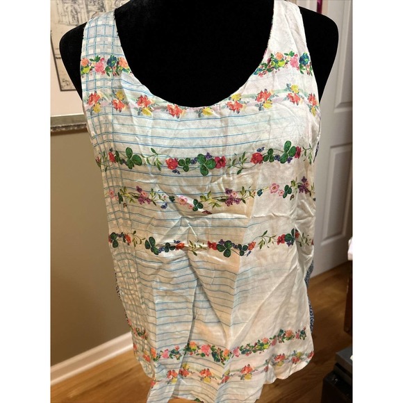 Johnny Was Tops Johnny Was Silk Reversible Tank Xs Floral Bright